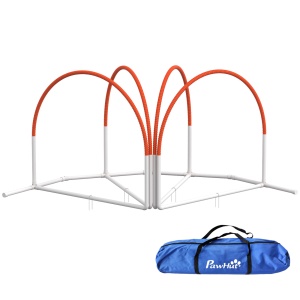 Kit de Antrenament cu Obstacole pentru Animale de Companie, Set Echipament de Agilitate pentru Câini, 89x69x99 cm, Portoccaliu