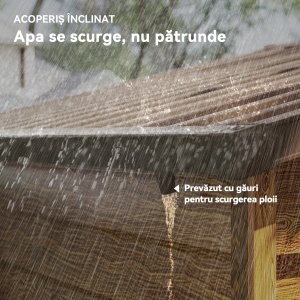 Magazie Grădină cu Uși Glisante pentru Instrumente de Grădină, 235.7x152x208.7cm, Maro - Img 7