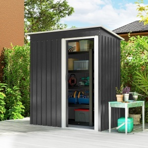 Magazie Scule cu Usa Glisanta, 163x89x182 cm, Negru - Img 2