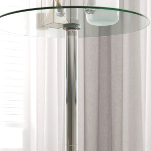 Masa Bistro Rotunda Bar – Blat Sticla Securizata Ø90 cm, Cadru Metalic Modern - Img 8