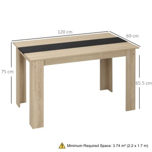 Masă de Dining pentru 4-6 Persoane, Masă de Bucătărie Modernă din Lemn, 120x69x75 cm, Lemn Natural - Img 3