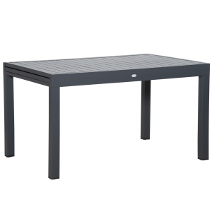 Masa de Gradina Extensibila pentru 8-10 Persoane cu Structura din Aluminiu, 135-270x90x75cm, Gri - Img 1