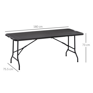Masă de Grădină Pliabilă pentru 6 Persoane, 180x75,5x73 cm, Gri Închis - Img 3
