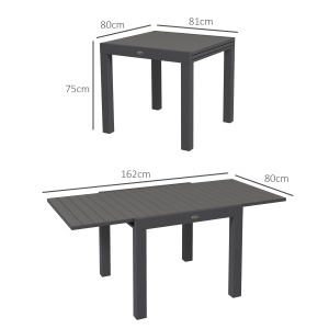 Masa Extensibila pentru Terasa , cu 4-6 Locuri, 81-162 cm - Img 3