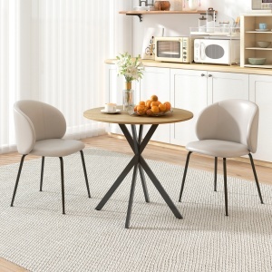Masă Rotundă de Dining Industrială 80cm - Stejar Alb - Img 2