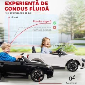 Mașină Electrică pentru Copii cu Motor Dublu, Centură de Siguranță, Telecomandă și Claxon, 103x58x41 cm, Alb - Img 7