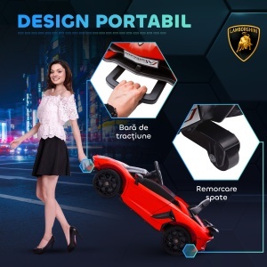 Mașinuță Electrică pentru Copii 3-5 Ani cu Uși Fluture, Mașinuță Electrică cu Telecomandă, 107,5x63x42 cm, Roșu - Img 5