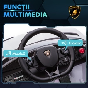 Mașinuță Electrică pentru Copii 3-5 Ani cu Uși Fluture, Mașinuță Electrică cu Telecomandă, 107,5x63x42 cm, Alb - Img 7