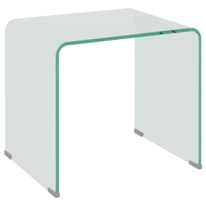 Măsuța de Cafea Modernă cu Picioare Antiderapante, Măsuță de Cafea din Sticlă Securizată, 50x40x45 cm, Transparent - Img 1