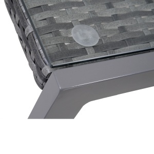 masuta exterior, blat sticla, 50x50x50cm, gri - Img 6