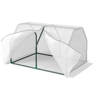 Mini Sera pentru gradina balcon din plastic PE otel cu inchidere cu fermoar alb transparent pentru fructe pentru legume pentru plante pentru flori - Img 1