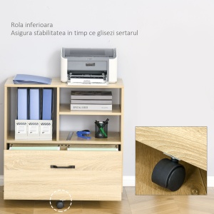 Mobilier Birou – Multifunctional din Lemn cu Suport Imprimanta - Img 4