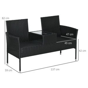 Mobilier de Terasa pentru 2 Persoane cu Masa de Ceai - Img 3