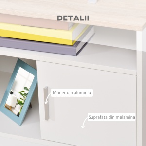 Mobilier TV 42” – Alb & Lemn Natural, Design Compact 105×52 cm - Img 7