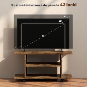 Modern TV Cabinet Stand Storage Shelves Table Mobile Bedroom Furniture Bookshelf Bookcase Rustic Brown - Img 7