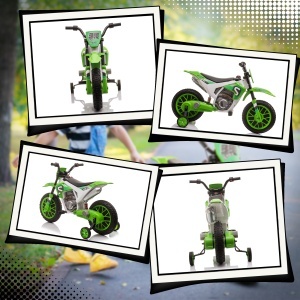 Motocicleta Copii 12V Verde – Reincarcabila, Cu Rotile de Siguranta - Img 8