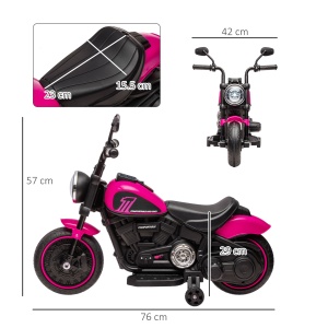 Motocicleta Electrica Copii 18‑36 Luni – Cu Faruri & Roti Suplimentare - Img 3