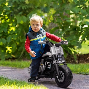 Motocicleta electrica cu roti de antrenament, jucarie in aer liber pentru 3-5 ani - alb - Img 2