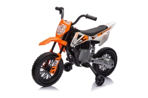 Motocicletă Electrică pentru Copii 3-6 Ani, 2 Motoare, Roți Detașabile și Sunete Portocaliu - Img 1