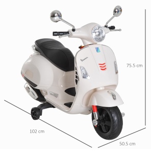 Motocicletă Electrică pentru Copii, 6V cu Muzică, Lumini și Sunete, 102x50,5x75,5 cm, Alb - Img 3