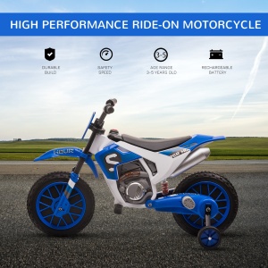 Motocicleta Electrica pentru Copii Baterie 12V Reincarcabila si Rotite Albastru inchis - Img 4