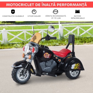 Motoreta Electrica pentru Copii 3-6 ani cu 3 Roti 6V, Negru - Img 8