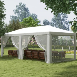 Outdoor 116" x 234" Pop-Up Canopy Tent w/ UV Protection & Lasting Strength White - Img 2