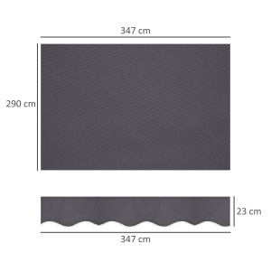 Pânză de Schimb pentru Copertină Retractabilă Anti UV 30+, 3.47x2.9 m, Gri - Img 3
