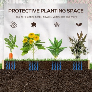 Pat de gradina inaltat cu 3 niveluri din ratan sintetic fara fund pentru plante si legume, 120x120x40cm, gri - Img 7