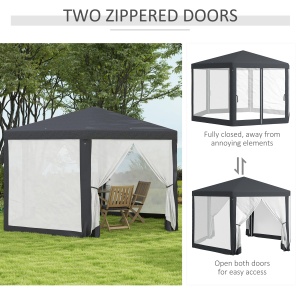 Pavilion 4x4 m de Gradina Hexagonal cu Pereti din Plasa - Img 5