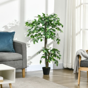 Plantă Artificială Copac de Ceai cu 546 de Frunze Realistice și Ghiveci de Ciment 120 cm Verde - Img 2