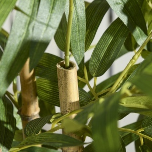 Plantă Artificială de Bambus, Înălțime 60 cm, din Poliester și PP, Verde, cu Vas de Ciment Ø15x12.5 cm - Img 8