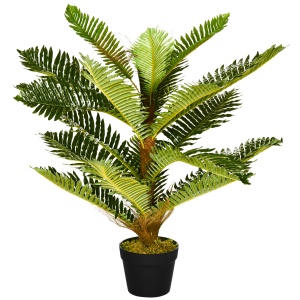 Plantă Artificială de Palmă cu 18 Frunze și Vas Inclus pentru Interior, Înălțime 85 cm, Verde - Img 1