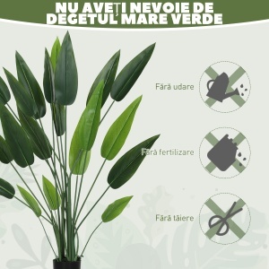 Plantă Artificială "Pasărea Paradisului" cu 20 de Frunze și Ghiveci - Img 7