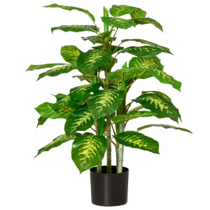 Planta Artificiala Verde Ø17×14,5 cm – Ghiveci Negru Interior/Exterior