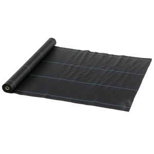 Plasă pentru Mulcire Permeabilă și Anti-UV din Polipropilena, pentru Grădină și Curte, 100x1 m, Negru - Img 1