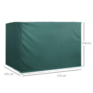 Prelata de Acoperit pentru Mobilier de Extern Impermeabil Anti Mucegai cu Fixaj in PE, Verde,215x155x150cm - Img 3