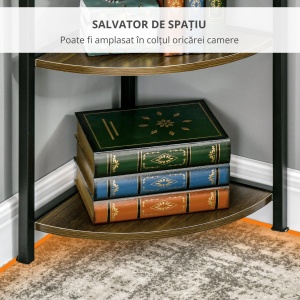 Rafturi de depozitare cu 6 niveluri pentru sufragerie, dormitor, bucatarie, maro inchis - Img 7
