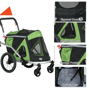 Remorca Bicicleta 2-in-1 – Carucior Caini Pliabil cu Cadru Aluminiu - Img 8