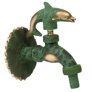 Robinet decorativ dublu serviciu si motiv Delfin, 1/2"