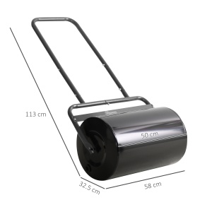 Rola de Gradina Ø32 x 50L cm, Metal Negru, Rezervor pana la 38 L - Img 3
