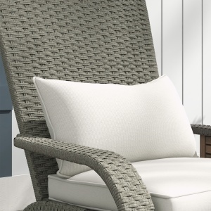 Scaun Adirondack cu taburet din rachita pentru terasa, S - Img 8