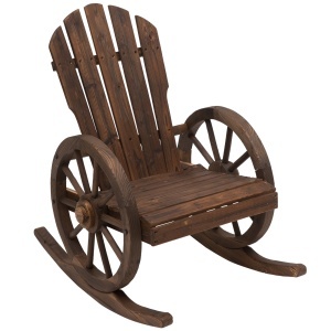 Scaun Balansoar de Gradina din Lemn de Molid, Culoarea Lemn 88x68x92cm - Img 1