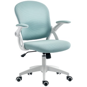 Scaun Birou Ergonomic cu Spătar din Plasă, înălțime reglabilă, suport lombar, 65.5x61.5x88-97.5 cm, Albastru Deschis