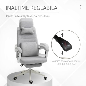Scaun Birou Gri – Reglabil si Rotativ Ergonomic - Img 5