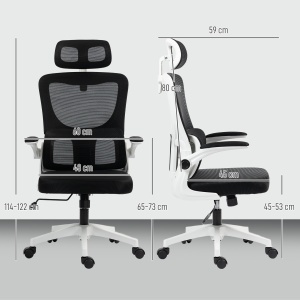 Scaun de Birou Ergonomic cu Tetieră Detașabilă Negru - Img 3