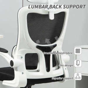 Scaun de Birou Ergonomic cu Tetieră Detașabilă Negru - Img 6
