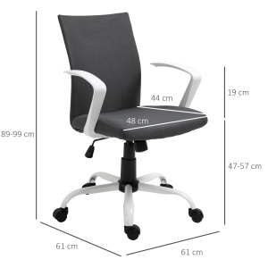 Scaun de Birou Ergonomic și Pivotant pentru Birou, Gri Închis - Img 3