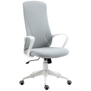 Scaun de birou ergonomic si tapitat, cu inaltime reglabila si functie de inclinare, 62x56x110-119.5 cm, gri