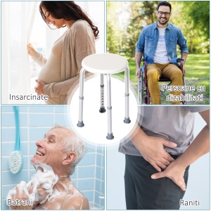 Scaun Dus – Reglabil, Antialunecare, Alb - Img 6